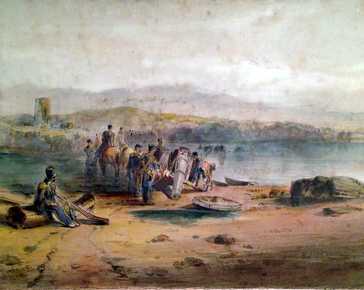 Stanfield Clarkson Frederick - French troops along the Magra river